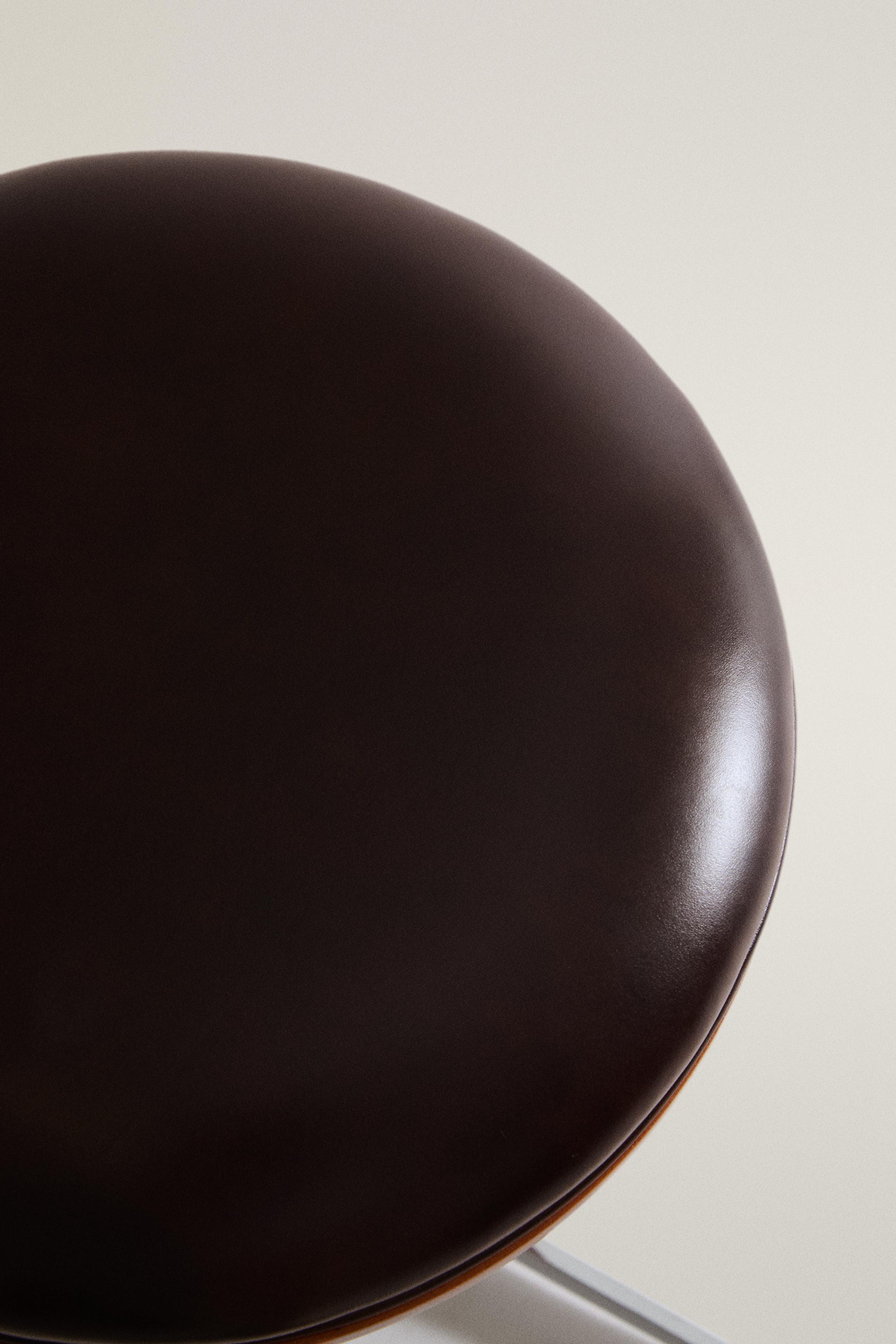 LEATHER AND STAINLESS STEEL STOOL