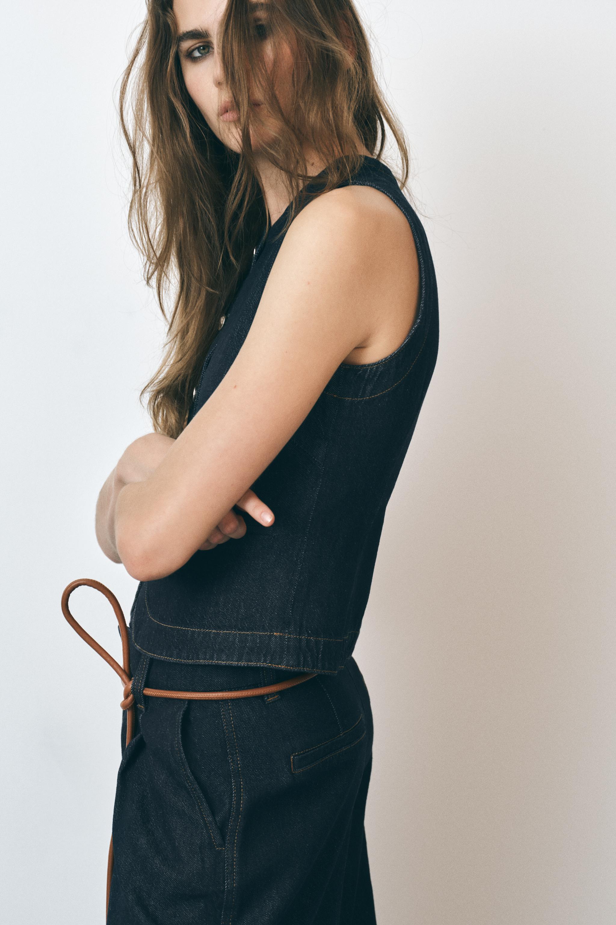 FITTED DENIM VEST Z1975 - Blue | ZARA United States
