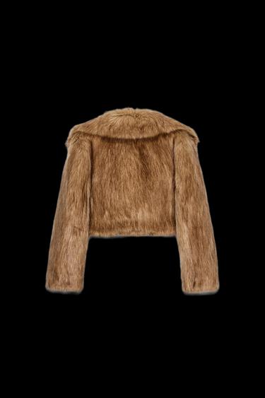 CHAQUETA CORTA EFECTO PELO ZW COLLECTION - Beige de Zara