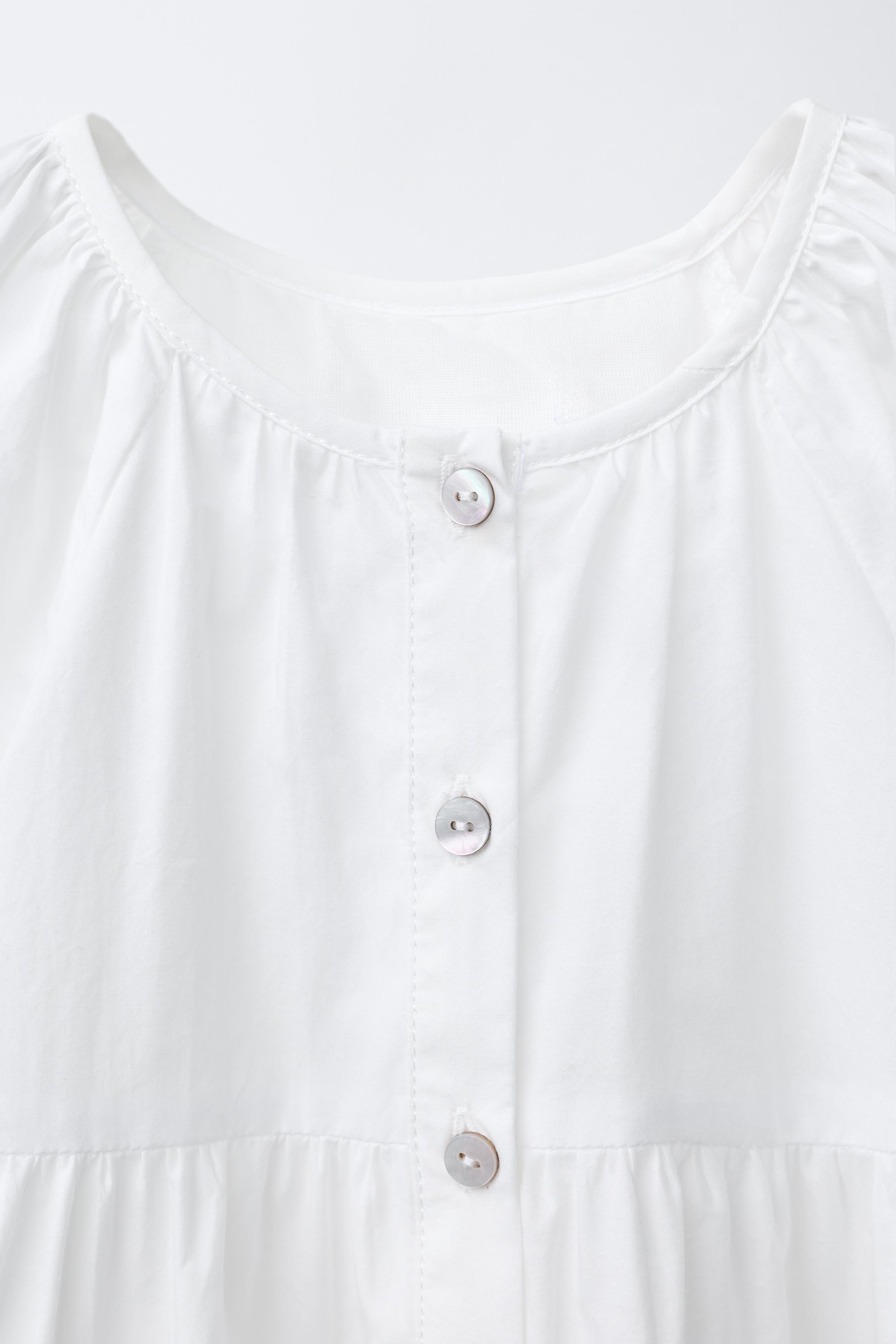 花柄刺繍ワンピース - ホワイト | ZARA Japan / 日本