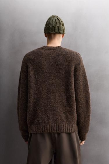 WOOL BLEND TEXTURED JUMPER - Brown by Zara - Image 2