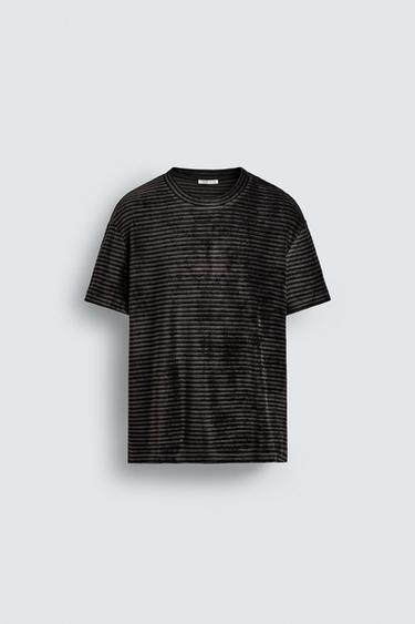CAMISETA ESTRUCTURA LAVADA - Gris oscuro de Zara - Imagen 0