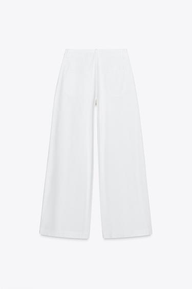 JEAN Z1975 WIDE LEG TAILLE NORMALE PINCES - Blanc de Zara - Image 4