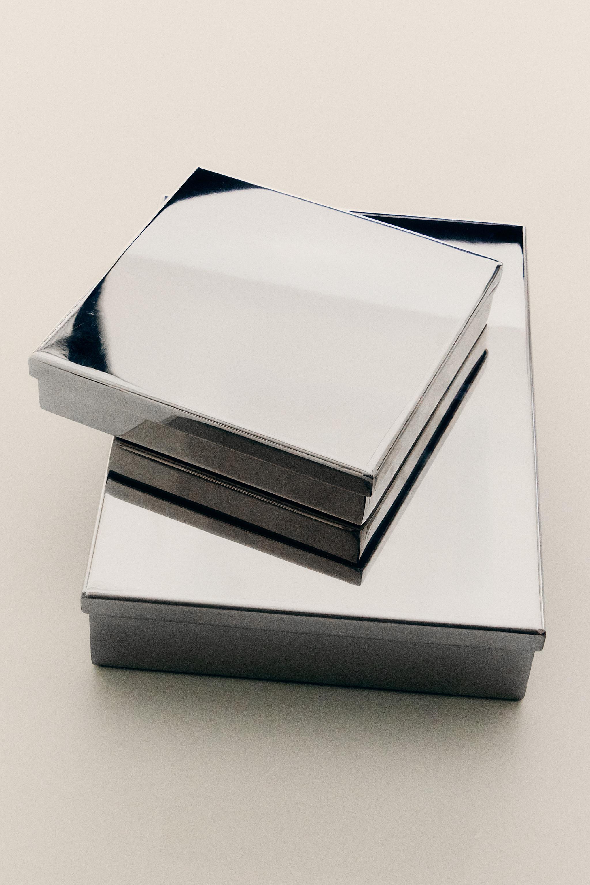 STEEL BOX WITH LID — Silver