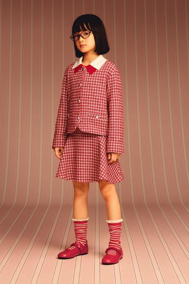 STRUCTURED SKIRT WITH BUTTONS - Red by Zara