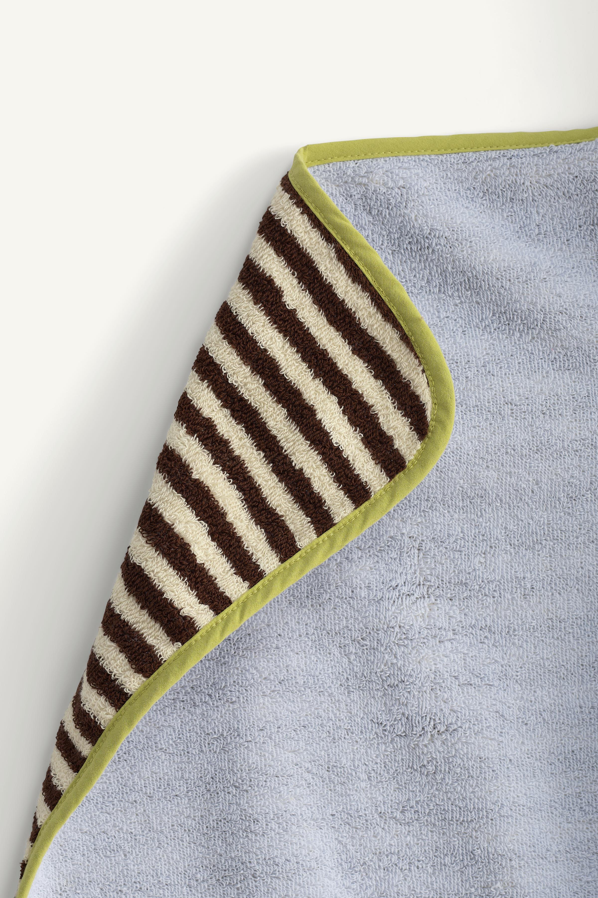 PONCHO SERVIETTE À RAYURES LISERÉS CONTRASTÉS ÉDITION LIMITÉE