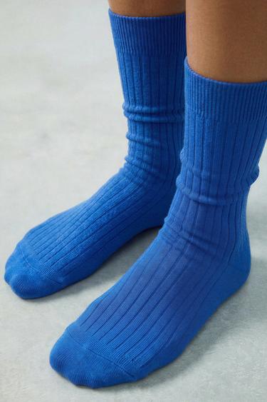LONG RIBBED SOCKS - Bluish by Zara - Image 4