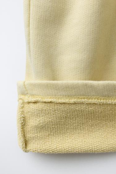WIDE-LEG SWEATSHIRT AND TROUSERS SET WITH LABEL - Yellow by Zara - Image 5
