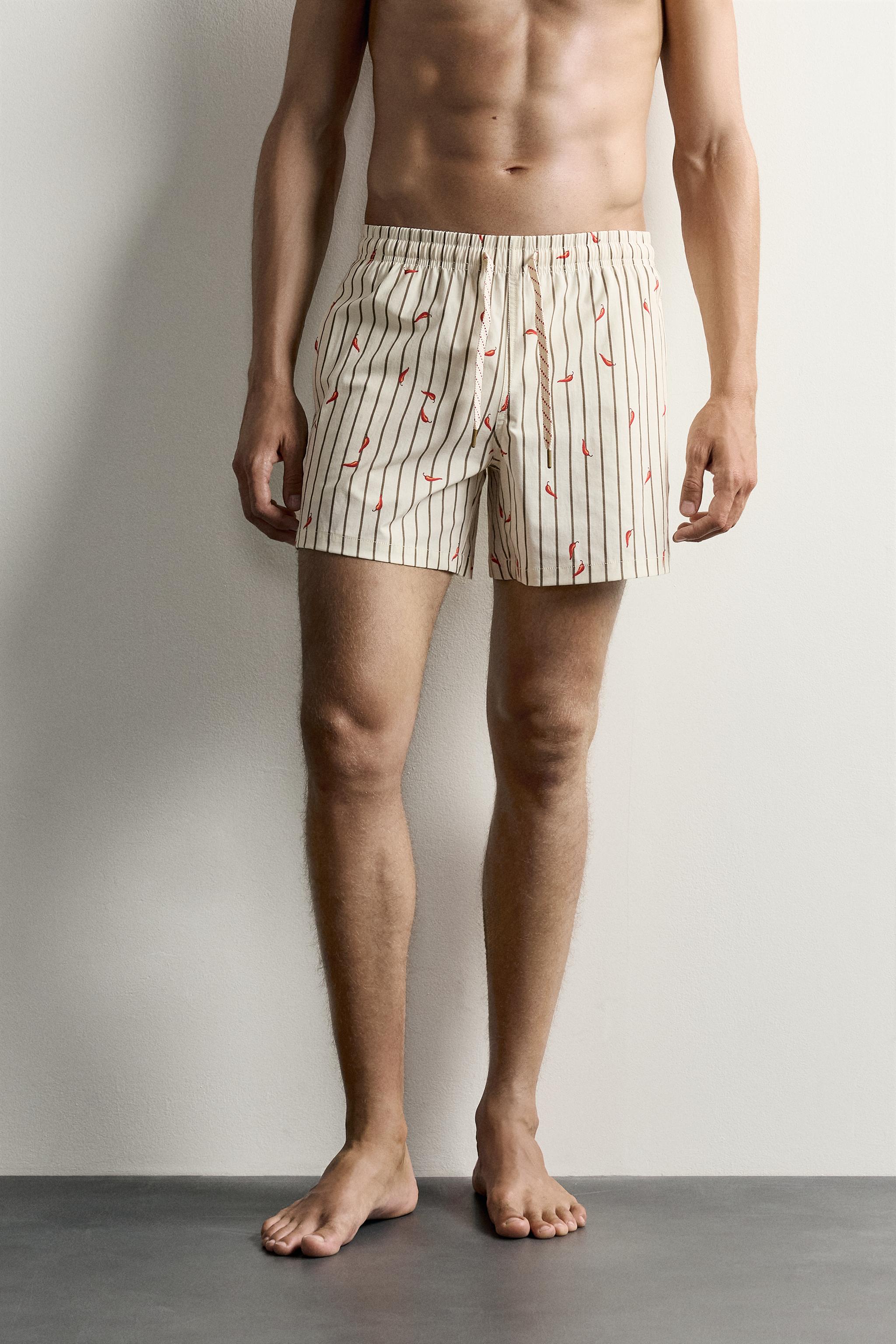 CHILI STRIPE MID-LENGTH SWIMSUIT