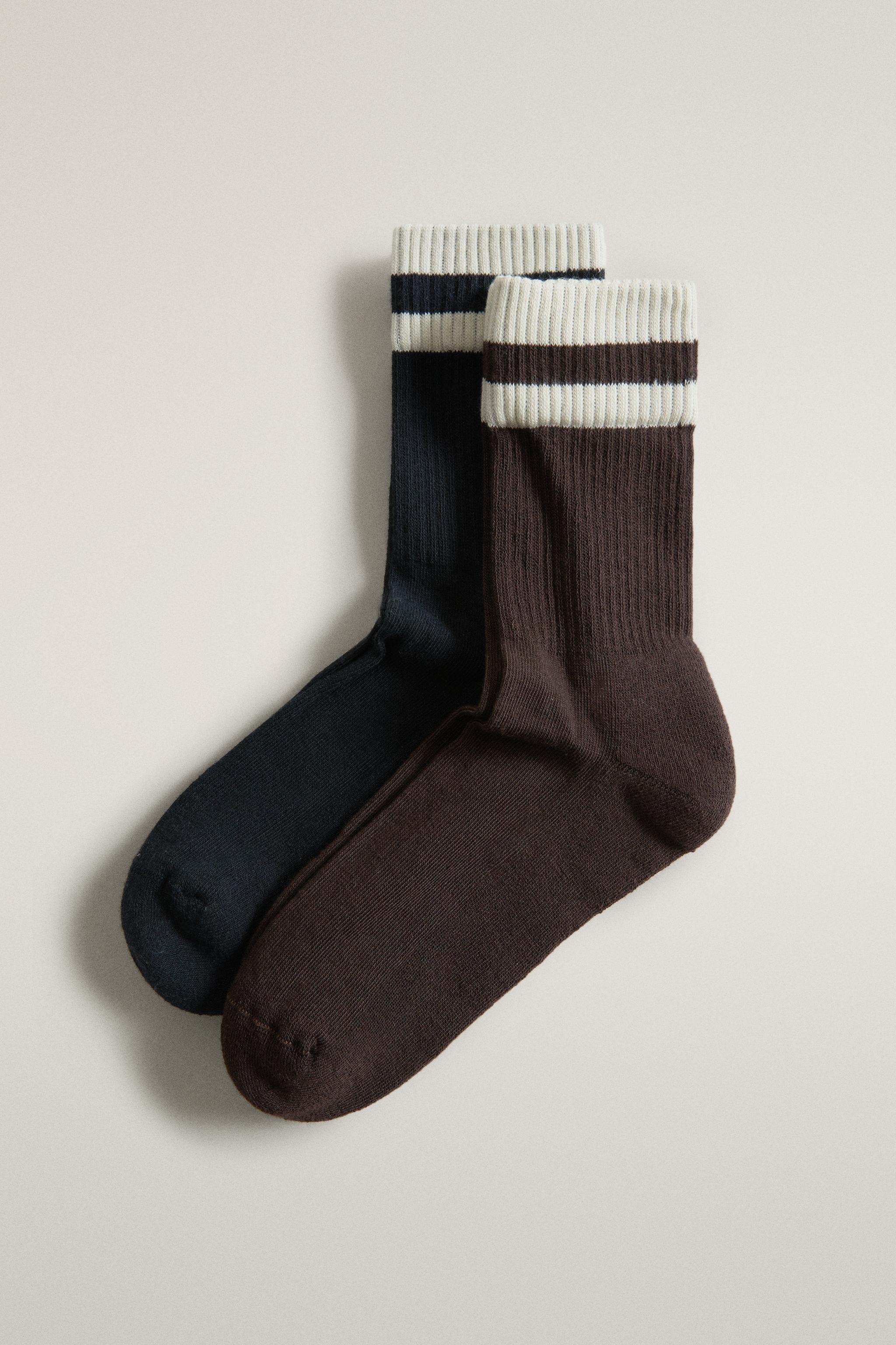 COTTON STRIPE SOCKS (2-PACK)