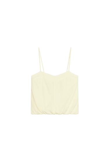 LINEN BLEND BALLOON TOP