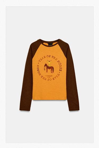 LOTTIE RAE PRINT T-SHIRT - Brown by Zara