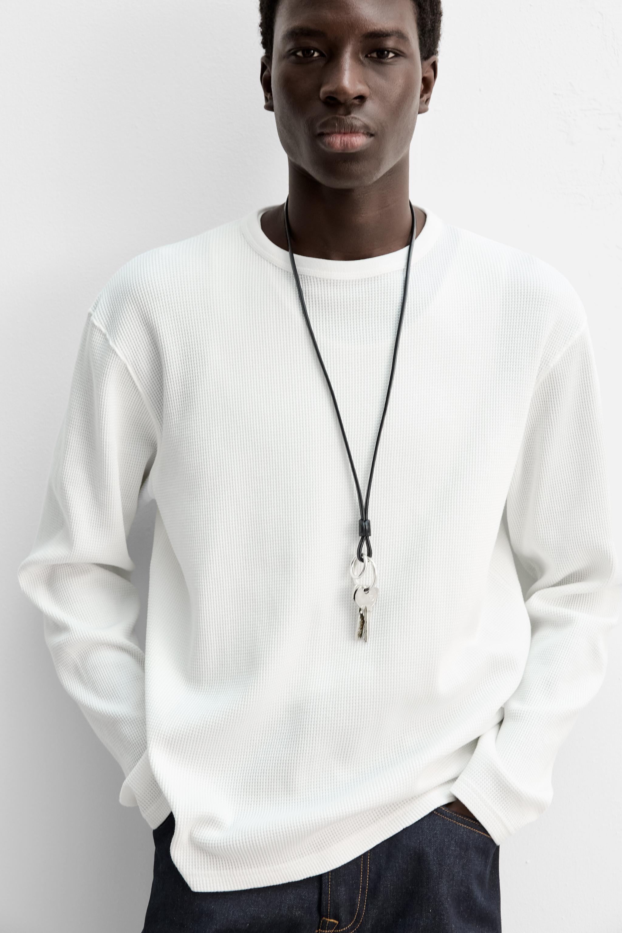 チェック テクスチャー Tシャツ - エクリュ | ZARA Japan / 日本