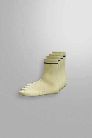 Zara RUNNING SOCKS PACK OF 2 - Light lime green