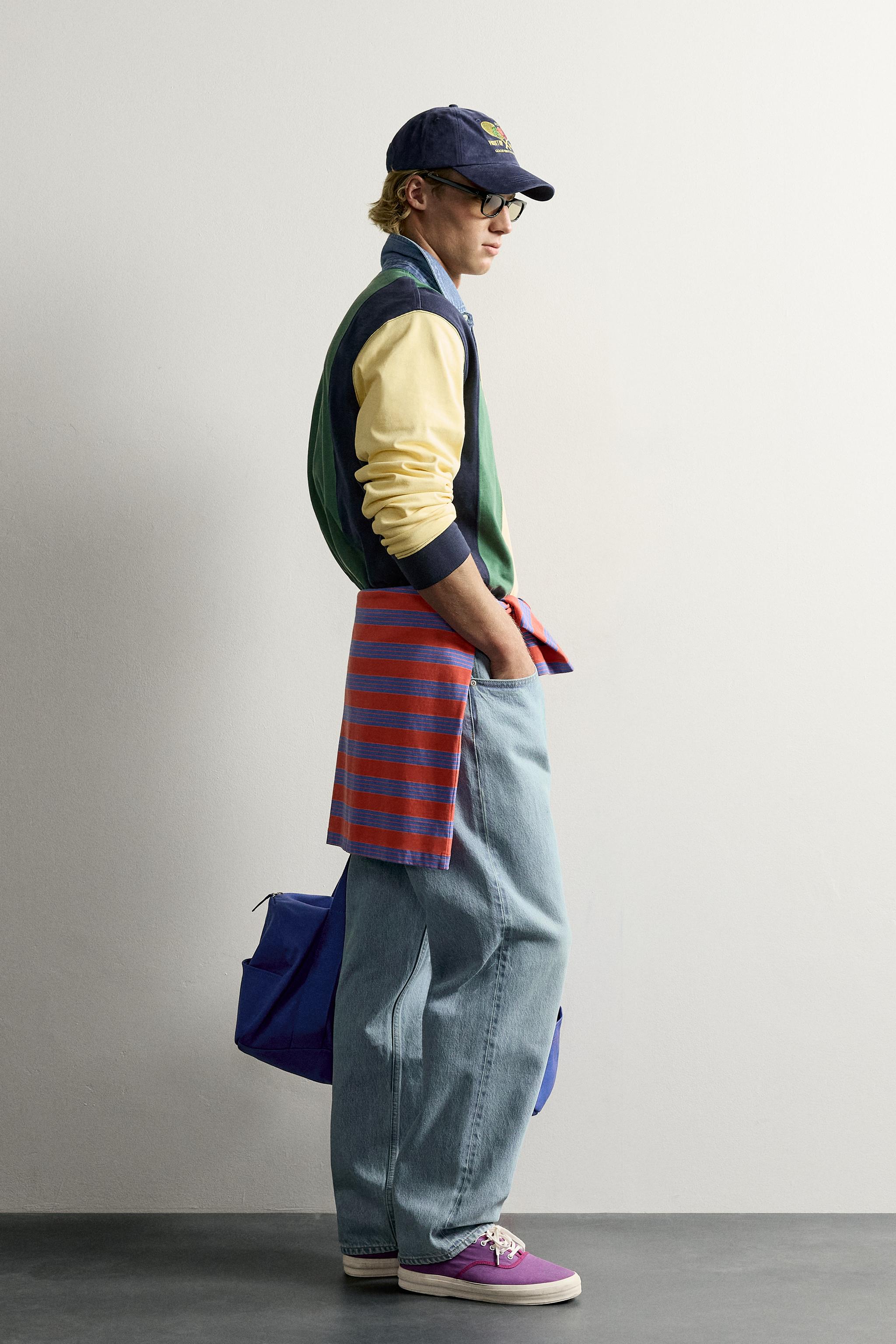 Zara FRUIT OF THE LOOM™ KONTRAST YAKALI ÇİZGİLİ POLO görsel 4