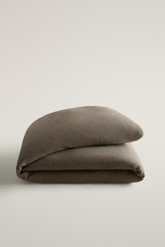 Zara WOOL HERRINGBONE BEDSPREAD - Greenish - Image 0