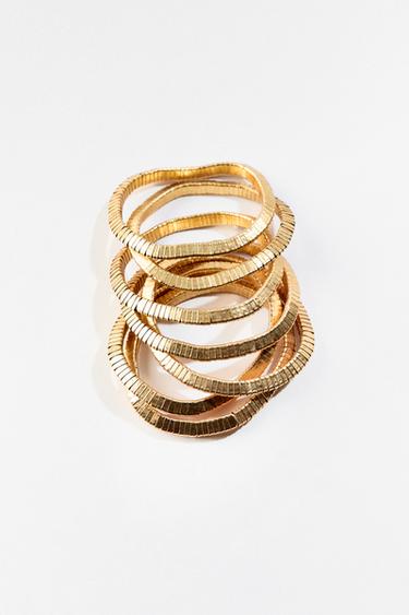 Zara PACK OF STRETCH BRACELETS - Golden