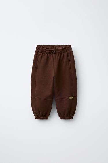 LABELLED JOGGERS - Dark burgundy by Zara - Image 0