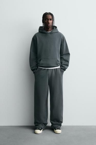 BASIC WIDE-LEG JOGGERS - Dark anthracite by Zara