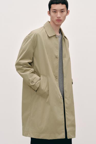 Zara RELAXED FIT TOPCOAT - Light khaki