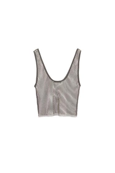 TOP CROP RED BRILLOS