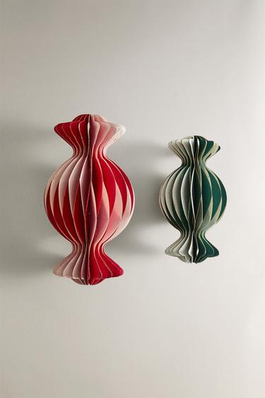 DEKORATIVE ORNAMENTE AUS PAPIER, WEIHNACHTSBONBONS (2ER-PACK) - Grün von Zara - Bild 0