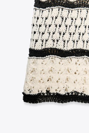 ROBE MINI HALTER EN MAILLE CROCHET - Écru de Zara - Image 5