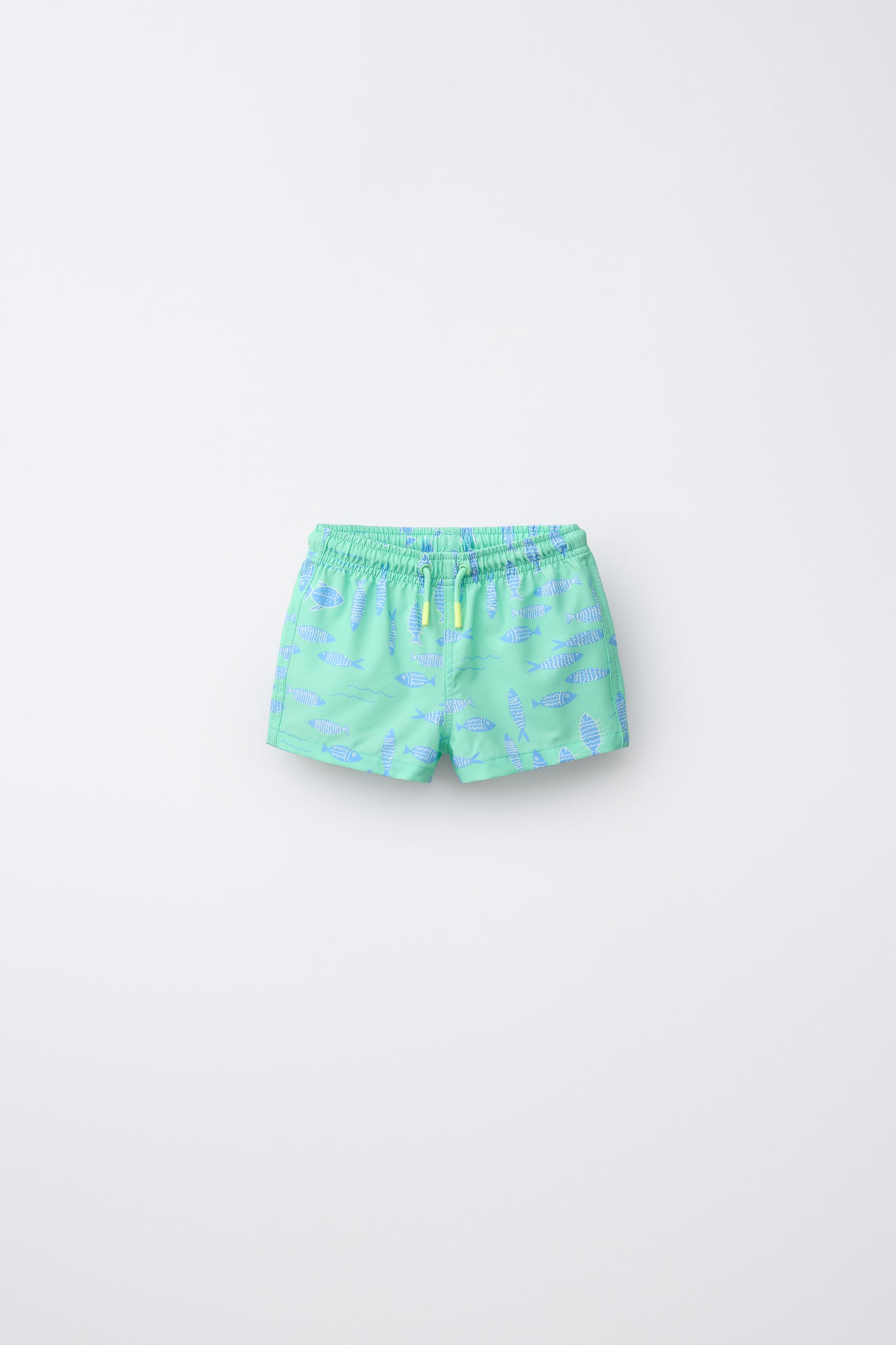 2-6 YEARS/ FISH PRINT SWIM SHORTS