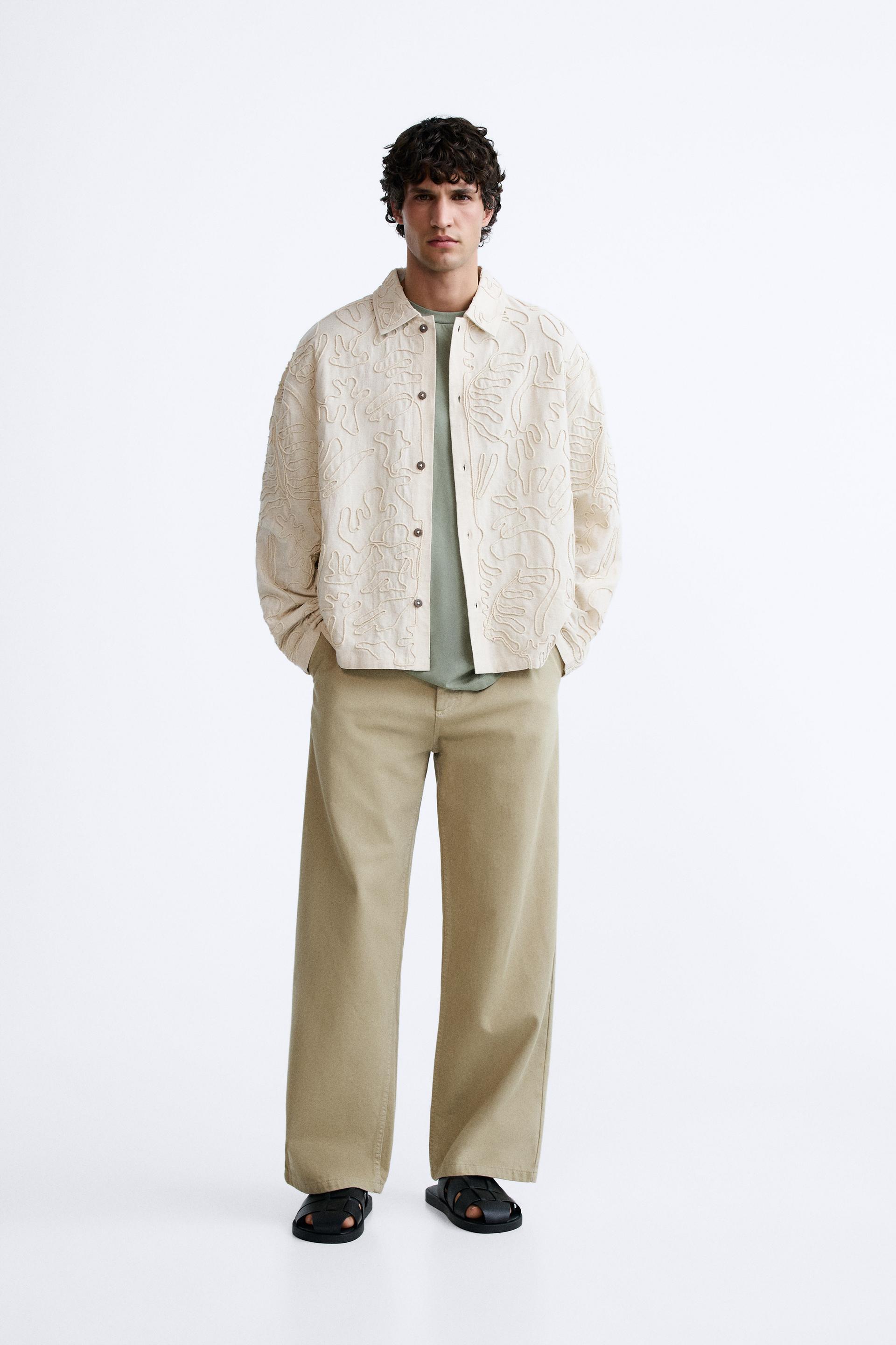 EMBROIDERED OVERSHIRT - Sand | ZARA Ireland