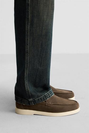 Zara CASUAL LEATHER LOAFERS - Brown - Image 0