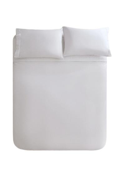 COTTON SATEEN DUVET COVER WITH PLEATED BORDER (400 THREAD COUNT) - White by Zara