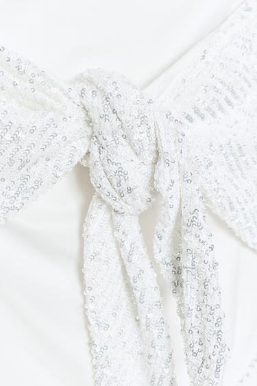 SEQUIN BANDEAU TOP - White by Zara - Image 6