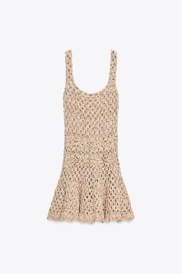ROBE MINI EN MAILLE CROCHET - Multicolore de Zara - Image 3