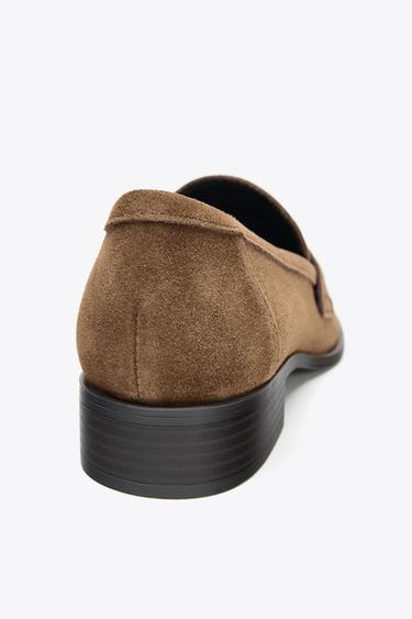 SPLIT SUEDE PENNY LOAFERS - Dark tan by Zara - Image 5