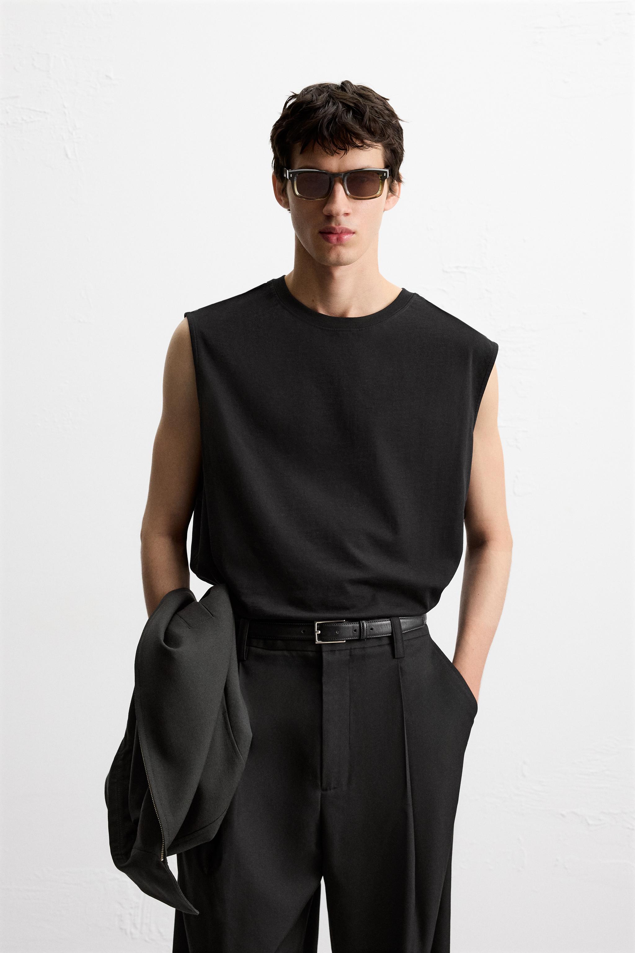 スペイン発送 ZARA 刺繍入りウォッシュタンクトップ カジュアル タンクトップ | メンズ | ZARA 日本
