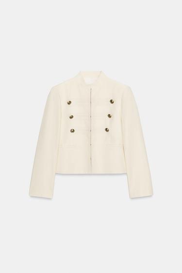 VESTE AJUSTÉE À BOUTONS ZW COLLECTION - Écru de Zara - Image 6