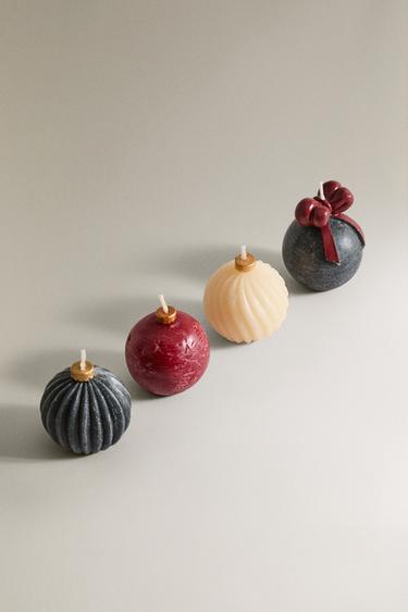 PACK BOUGIES PARFUMÉES BOULES GINGERBREAD (PACK DE 4) - Rouge de Zara - Image 1