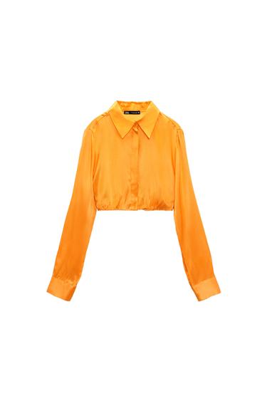CROPPED SATINY SHIRT