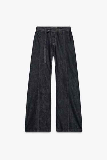 JEANS Z1975 BOOTCUT TIRO ALTO CINTURÓN - Azul de Zara - Imagen 0