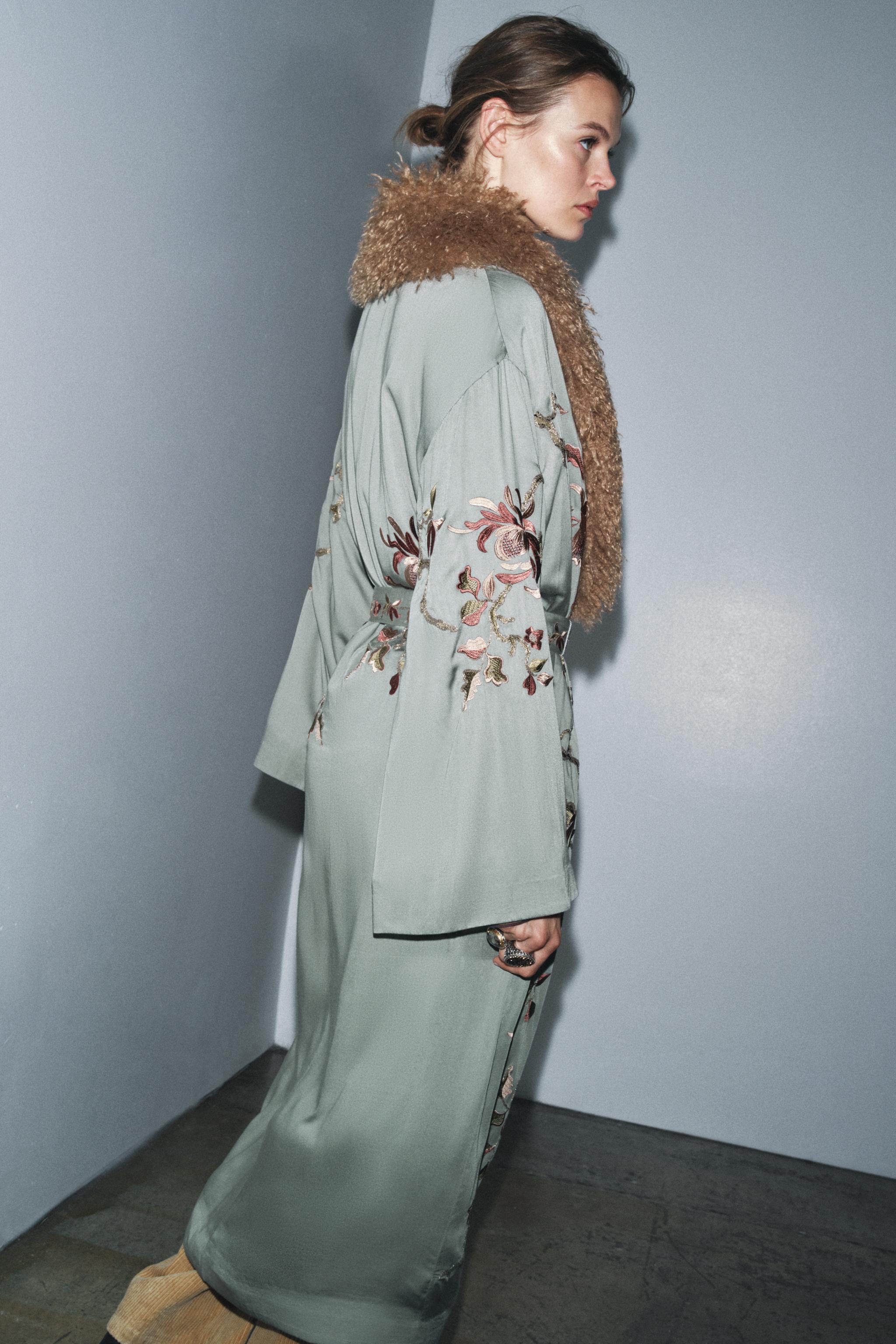 FAUX FUR COLLAR KIMONO ZW COLLECTION LIMITED EDITION