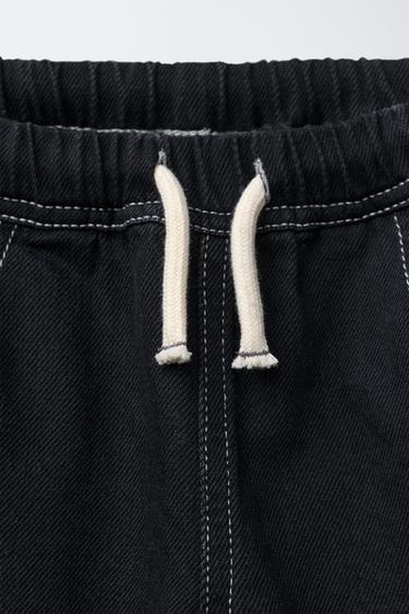 CONTRAST STRAIGHT JEANS - Black by Zara - Image 2