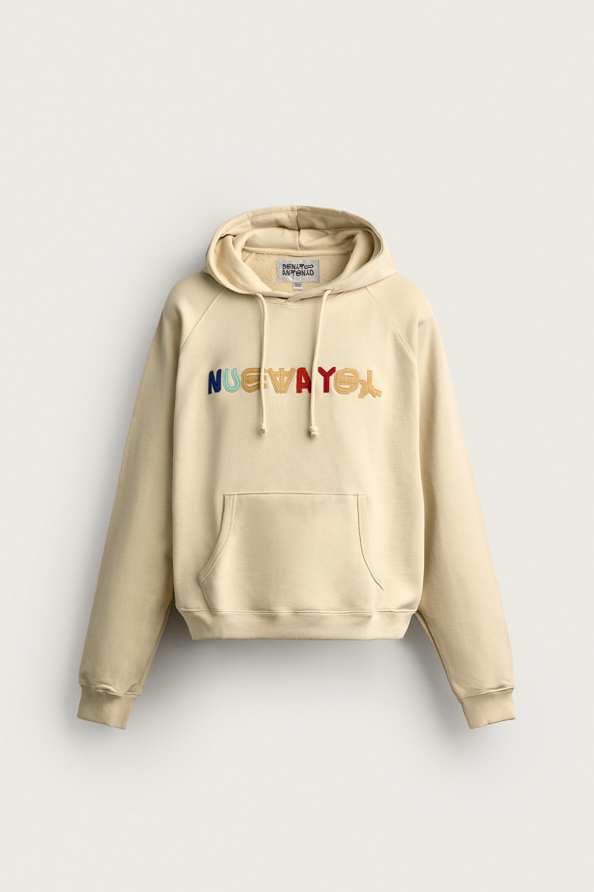 Zara NUEVA YOL YAMALI KAPÜŞONLU SWEATSHIRT