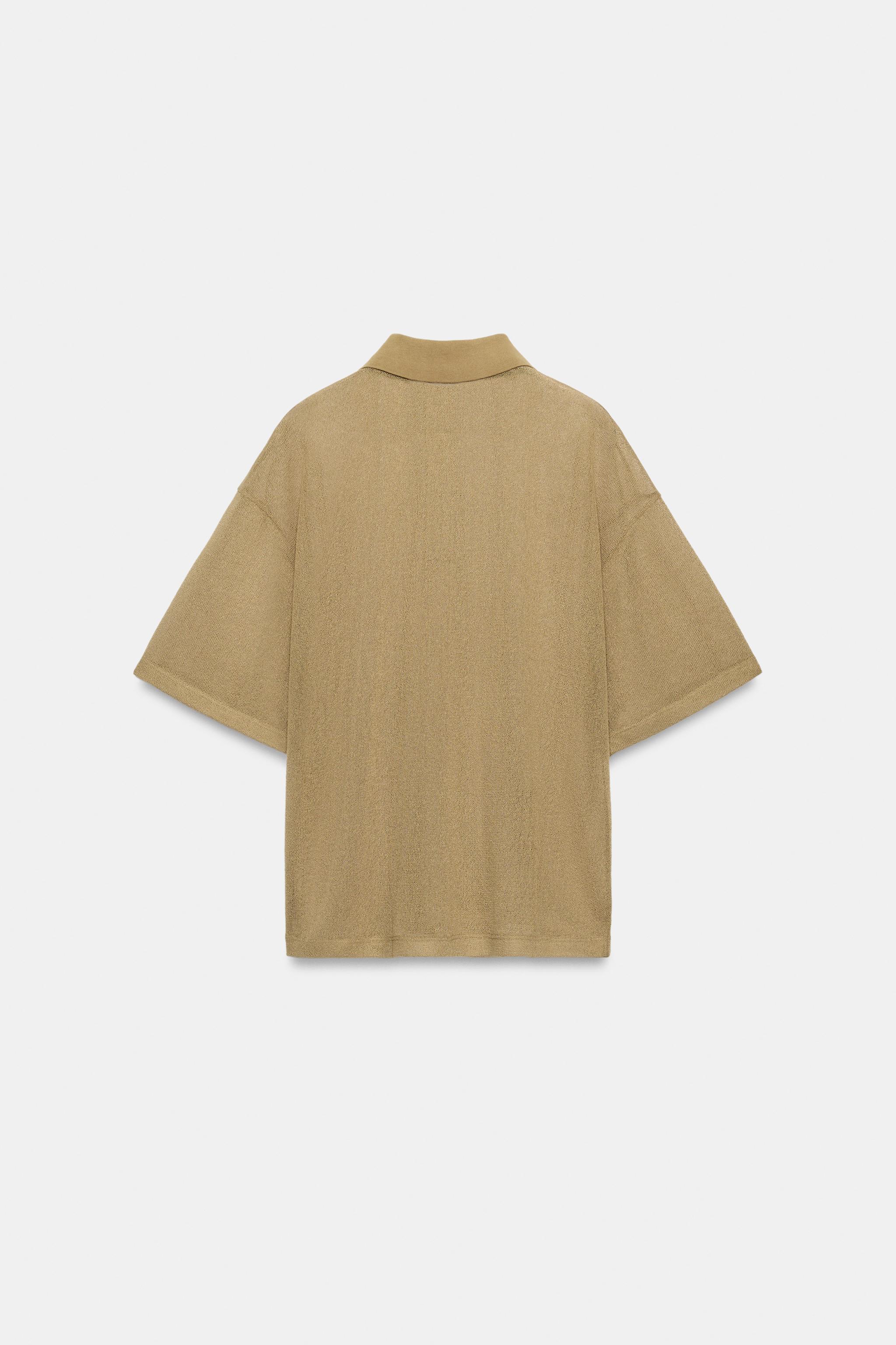Zara RUSTİK POLO T-SHIRT görsel 7