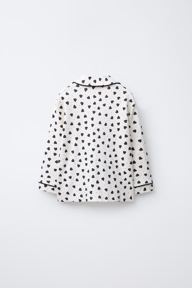 AGES 3-6 / HEART PRINT PYJAMAS - Black / Ecru by Zara - Image 2