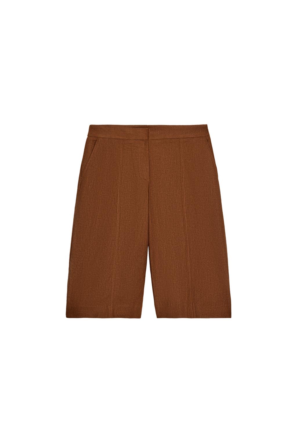 LONG LINEN SHORTS