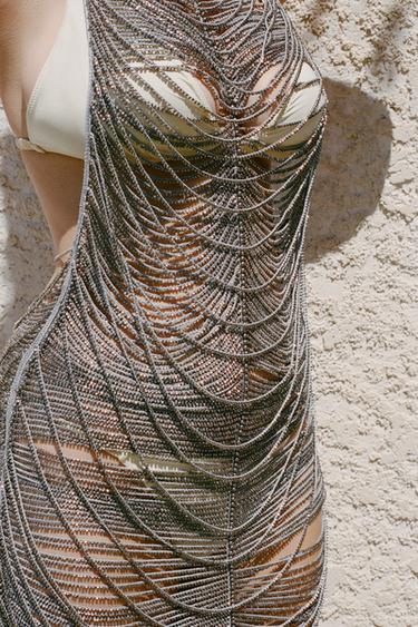SHIMMER HALTER MINI DRESS - Silver by Zara