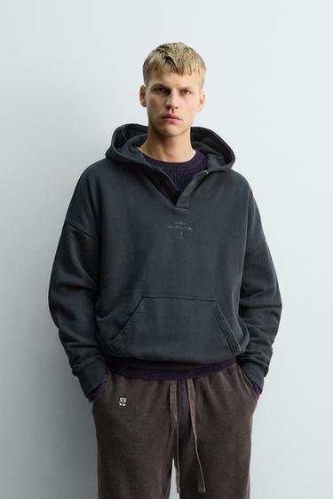 SWEAT À CAPUCHE ET POCHE KANGOUROU X SR_A - Bleu de Zara - Image 1