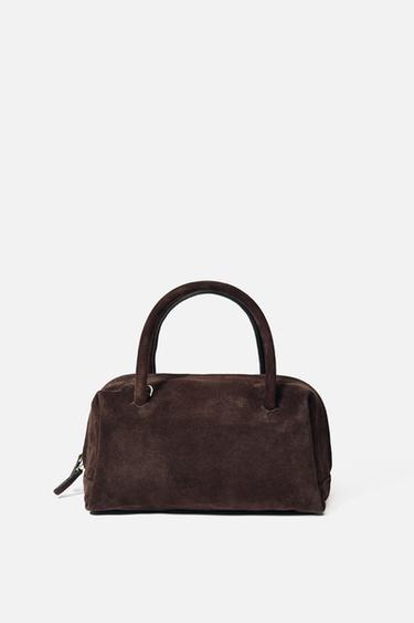 레더 볼링백 - Zara 초콜렛