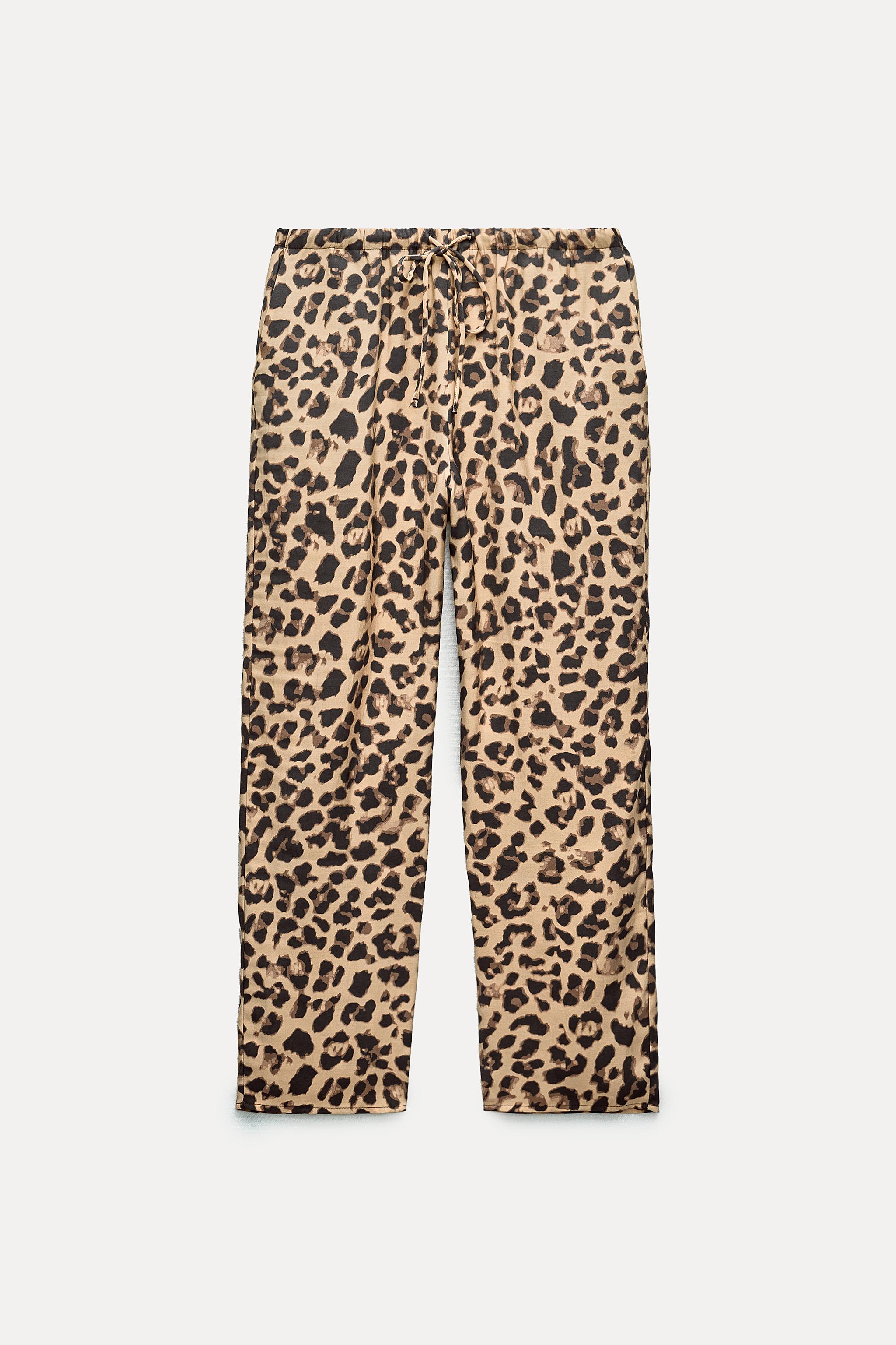 Leopard print trousers zara online