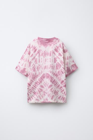 T-SHIRT IMPRIMÉ TIE DYE - Violet de Zara - Image 1